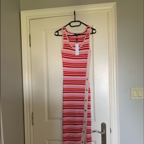 PINK STRIPED 525 AMERICA DRESS - Picture 2 of 7